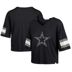 NFL Dallas Cowboys '47 Women's Double Header Scout Cropped V-Neck T-Shirt