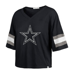 NFL Dallas Cowboys '47 Women's Double Header Scout Cropped V-Neck T-Shirt