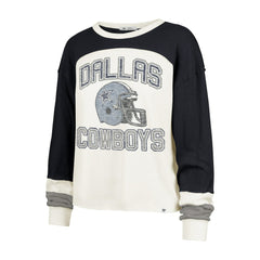 NFL Dallas Cowboys '47 Women's Double Header Curve Raglan Long Sleeve Crop Top