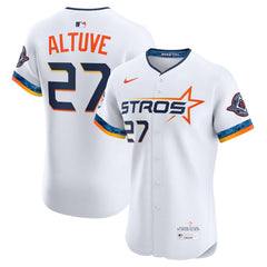 Jose Altuve Houston Astros 2025 City Connect Elite Player Jersey - White | Nike