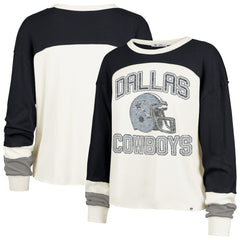 NFL Dallas Cowboys '47 Women's Plus Size Double Header Curve Toni Long Sleeve T-Shirt