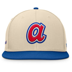 Atlanta Braves Cooperstown Collection Bounder Snapback Hat - Natural/Royal