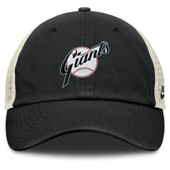 San Francisco Giants Cooperstown Collection Club Trucker Adjustable Hat - Black/Natural | Nike