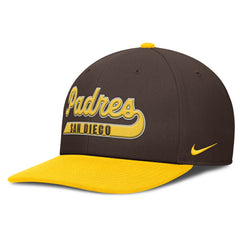 San Diego Padres Pro Performance Snapback Hat - Brown/Gold | Nike