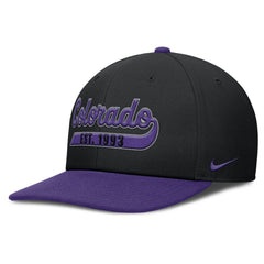 Colorado Rockies Pro Performance Snapback Hat - Black/Purple | Nike