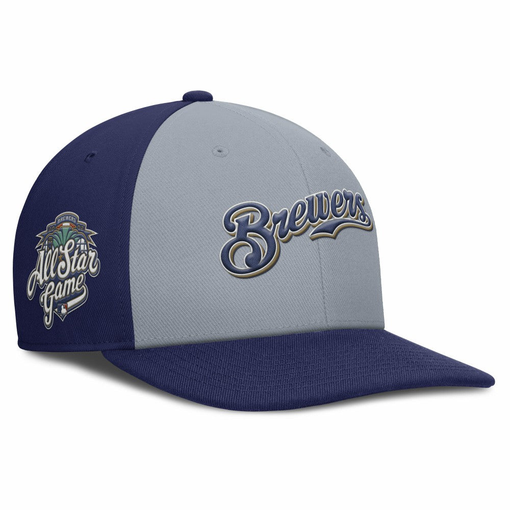 Milwaukee Brewers Pro Performance Snapback Hat - Gray/Navy | Nike