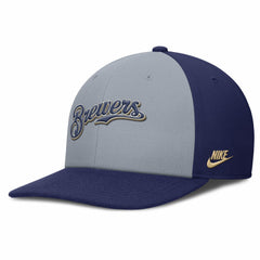 Milwaukee Brewers Pro Performance Snapback Hat - Gray/Navy | Nike