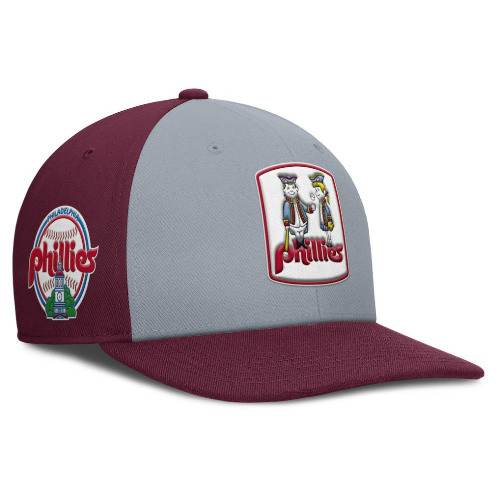 Philadelphia Phillies Pro Performance Snapback Hat - Gray/Burgundy | Nike