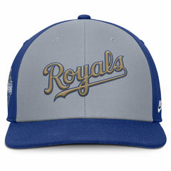 Kansas City Royals Pro Performance Snapback Hat - Gray/Royal | Nike