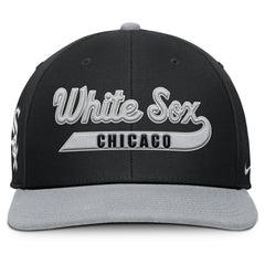 Chicago White Sox Pro Performance Snapback Hat - Black/Gray | Nike