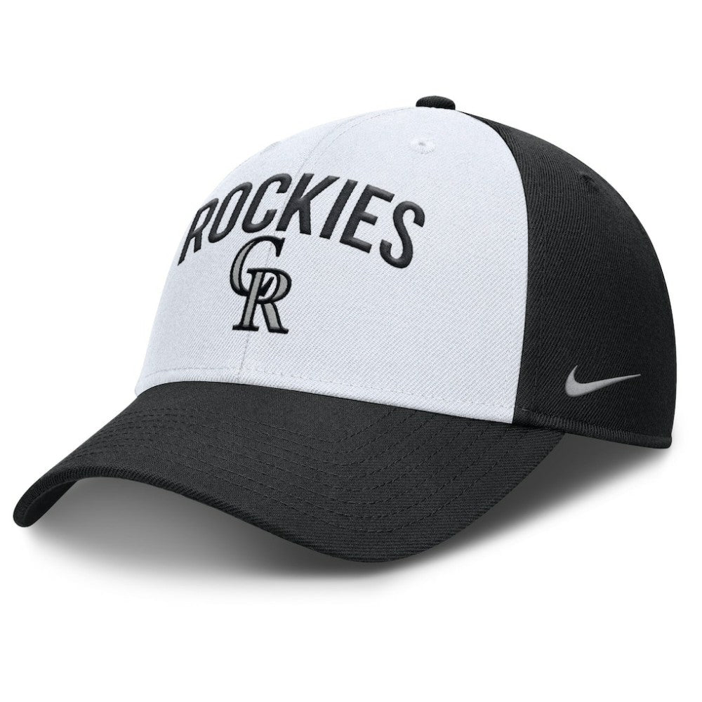 Colorado Rockies Club Performance Adjustable Hat - White/Black | Nike