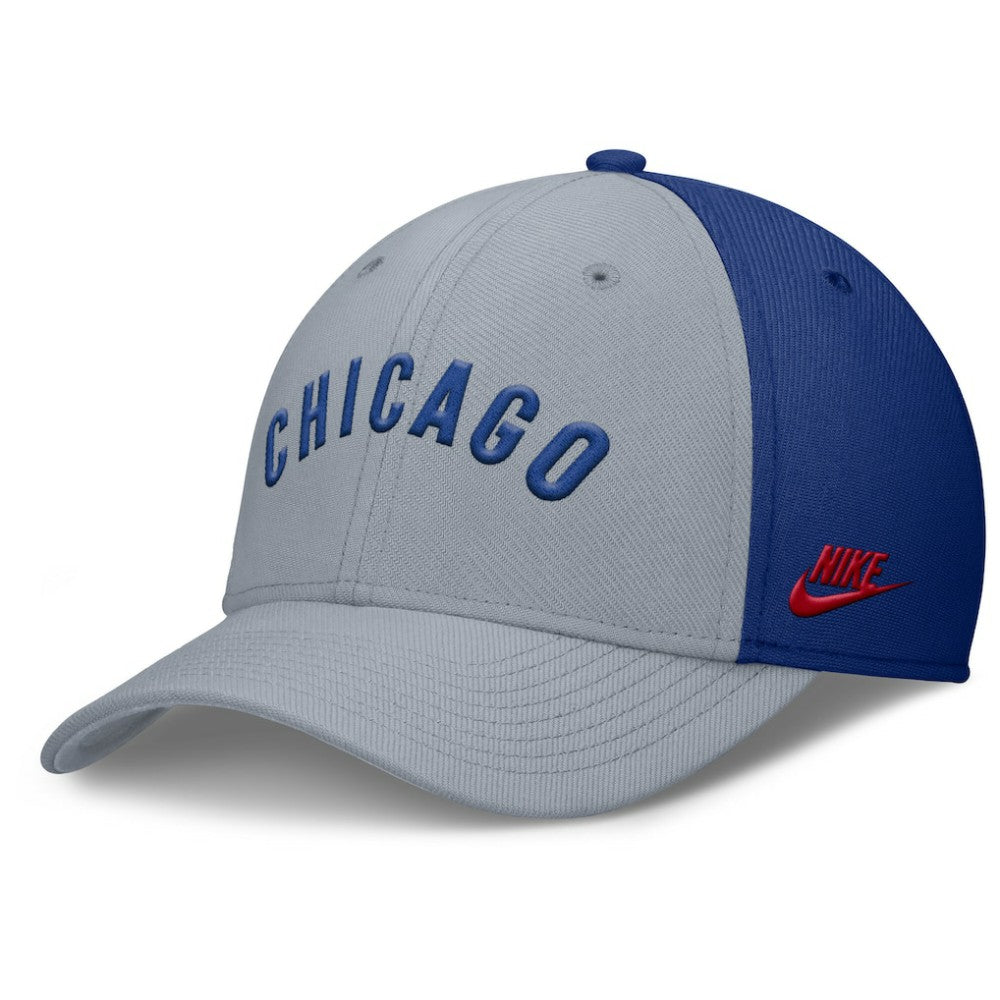 Chicago Cubs Rise Swoosh Performance Flex Hat - Gray/Royal | Nike