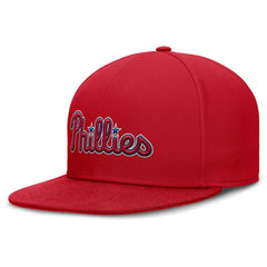 Philadelphia Phillies Wordmark Dri-FIT Round Bill True Fitted Hat - Red | Nike