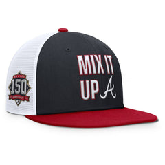 Atlanta Braves Pro Performance Trucker Snapback Hat - Navy/Red | Nike