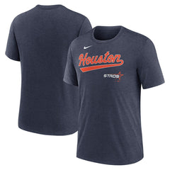 Houston Astros City Connect Script Tri-Blend T-Shirt - Heather Navy | Nike