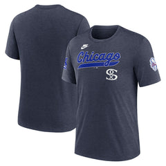 Chicago White Sox Cooperstown Collection Eras Tri-Blend T-Shirt - Heather Navy | Nike