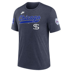 Chicago White Sox Cooperstown Collection Eras Tri-Blend T-Shirt - Heather Navy | Nike