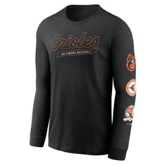 Baltimore Orioles Cooperstown Collection Knockout Long Sleeve T-Shirt - Black | Nike