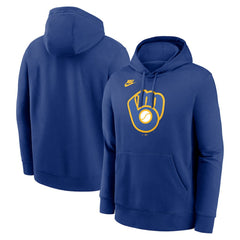 Milwaukee Brewers Cooperstown Collection Logo Club Hoodie - Royal | Nike