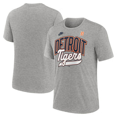 Detroit Tigers Cooperstown Collection Retro Tri-Blend T-Shirt - Heather Gray | Nike