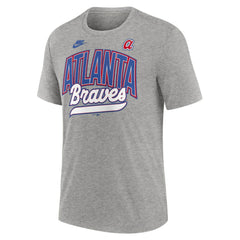 Atlanta Braves Cooperstown Collection Retro Tri-Blend T-Shirt - Heather Gray | Nike