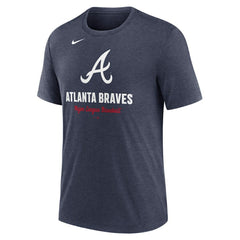 Atlanta Braves Logo Tri-Blend T-Shirt - Heather Navy | Nike