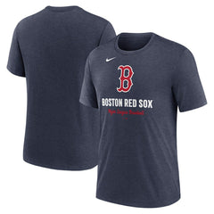 Boston Red Sox Logo Tri-Blend T-Shirt - Heather Navy | Nike