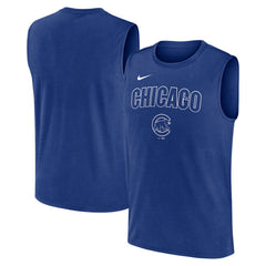 Chicago Cubs Knockout Dri-FIT Muscle Tank Top - Royal | Nike