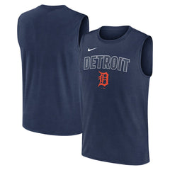 Detroit Tigers Knockout Dri-FIT Muscle Tank Top - Navy | Nike
