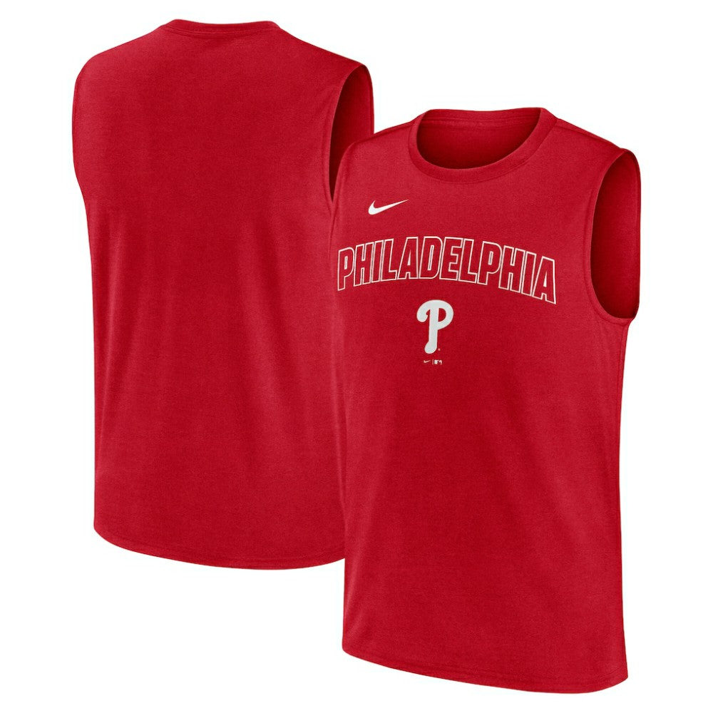 Philadelphia Phillies Knockout Dri-FIT Muscle Tank Top - Red | Nike