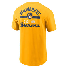 Milwaukee Brewers 2-Hit T-Shirt - Gold | Nike
