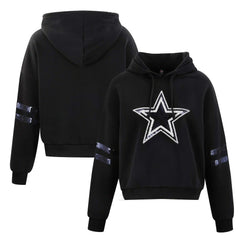 NFL Dallas Cowboys Cuce Women's Cropped Sequins Pullover Hoodie