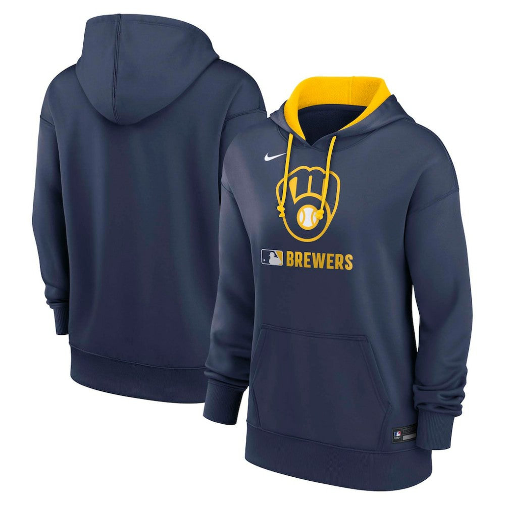 Milwaukee Brewers Women's Authentic Collection Therma-FIT Hoodie - Navy | Nike