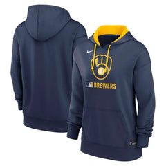 Milwaukee Brewers Women's Authentic Collection Therma-FIT Hoodie - Navy | Nike