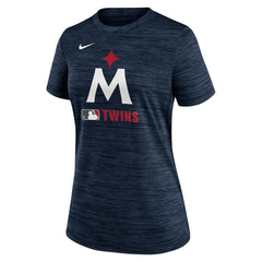 Minnesota Twins Women's Authentic Collection Alternate Logo Velocity Dri-FIT T-Shirt - Navy | Nike