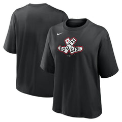 Chicago White Sox Women's 2025 City Connect Logo Boxy T-Shirt - Black | Nike