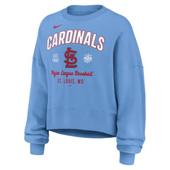 St. Louis Cardinals Women's Oversized High Hip Pullover Sweatshirt - Light Blue | Nike