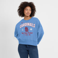St. Louis Cardinals Women's Oversized High Hip Pullover Sweatshirt - Light Blue | Nike