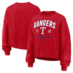 Texas Rangers Women's Oversized High Hip Pullover Sweatshirt - Red | Nike