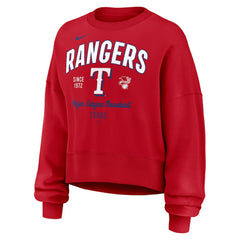 Texas Rangers Women's Oversized High Hip Pullover Sweatshirt - Red | Nike
