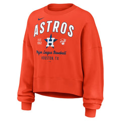 Houston Astros Women's Oversized High Hip Pullover Sweatshirt - Orange | Nike