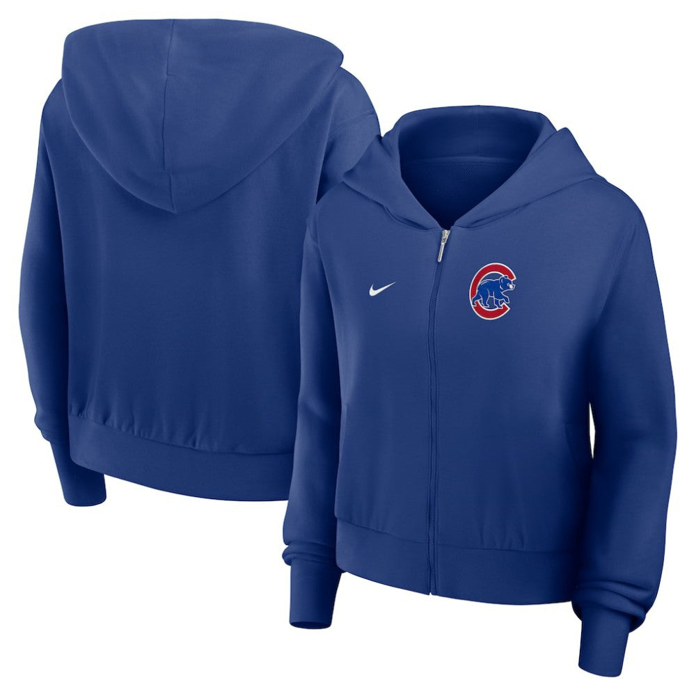 Chicago Cubs Women's Cropped Chill Full-Zip Hoodie - Royal | Nike