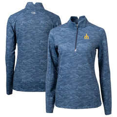 Seattle Mariners Cutter & Buck Women's Traverse Camo Print Stretch Quarter-Zip Top - Navy