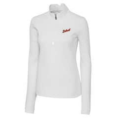Detroit Tigers Cutter & Buck Women's Traverse Stretch Quarter-Zip Pullover Top - White