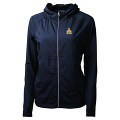Seattle Mariners Cutter & Buck Women's Adapt Eco Knit Hybrid Recycled Full-Zip Hoodie - Navy