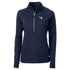 Cleveland Guardians Cutter & Buck Women's DryTec Adapt Eco Knit Stretch Recycled Raglan Half-Zip Top - Navy
