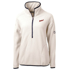 Detroit Tigers Cutter & Buck Women's Cascade Eco Sherpa Fleece Half-Zip Pullover Jacket - Cream