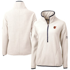 Baltimore Orioles Cutter & Buck Women's Cascade Eco Sherpa Fleece Half-Zip Pullover Jacket - Cream