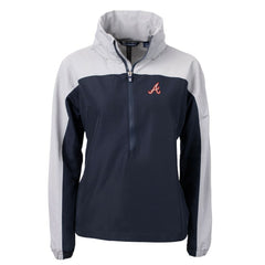 Atlanta Braves Cutter & Buck Women's Charter Eco Recycled Half-Zip Anorak Jacket - Navy