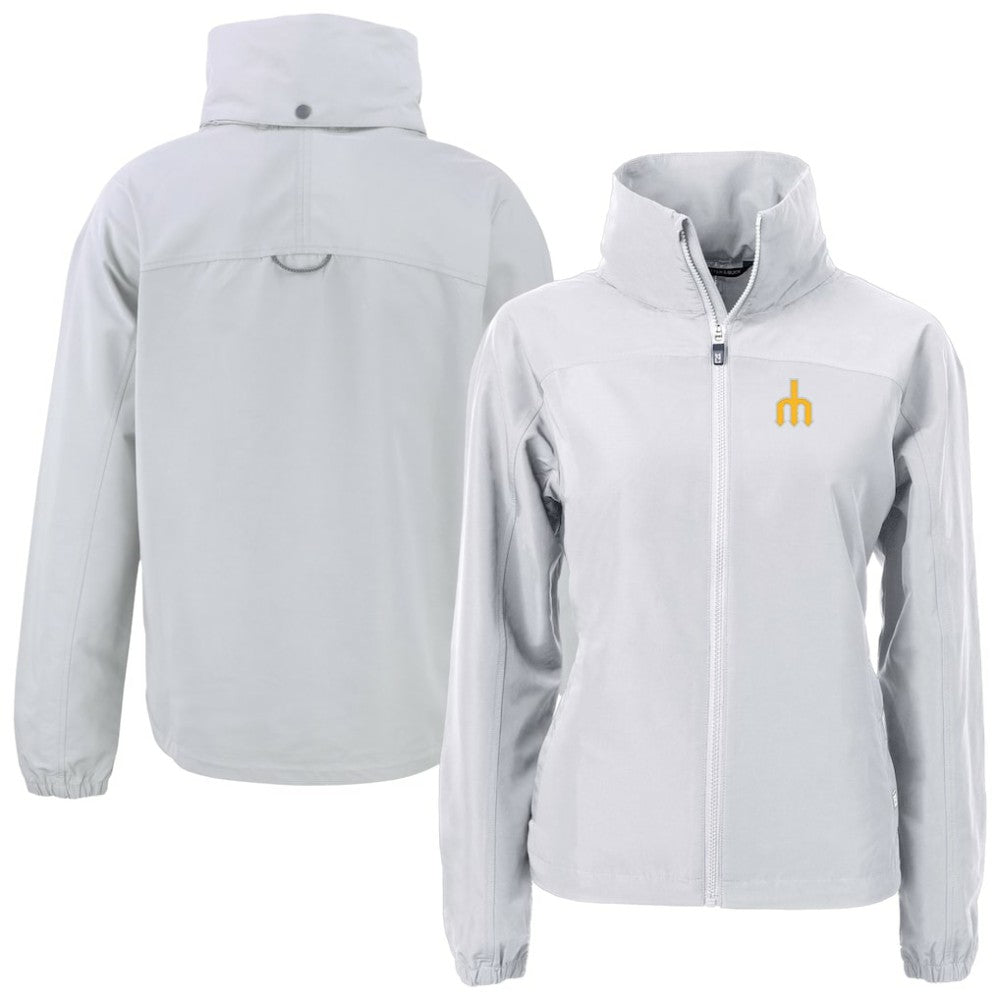 Seattle Mariners Cutter & Buck Women's Charter Eco Recycled Full-Zip Jacket - Gray